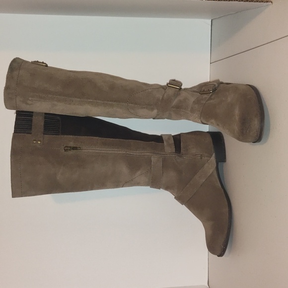 UGG Cydnee Brown Tan Suede Leather Riding Knee High Boots Women’s Size 7.5 - Picture 1 of 16